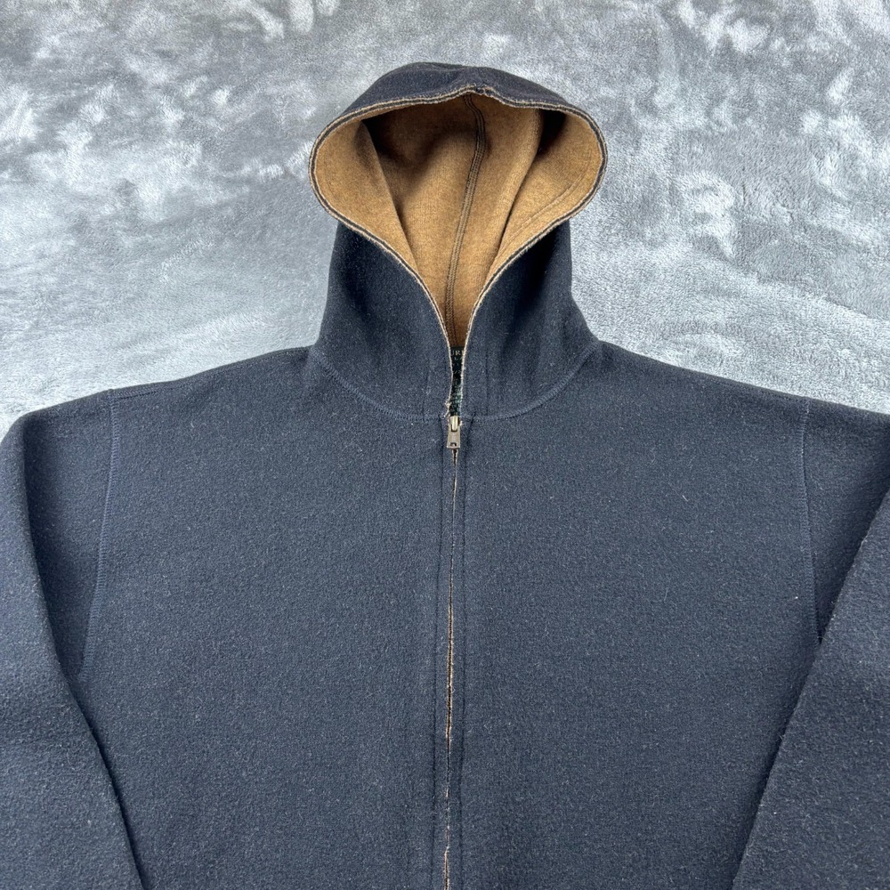 Lauren Ralph Lauren Jacket Womens Small Petite Black Wool Knit Hooded Full Zip - Picture 2 of 10
